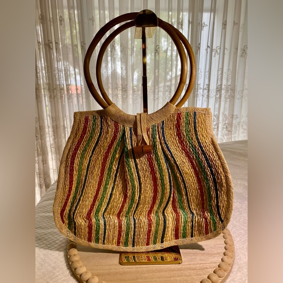MISTER ERNEST Handbags - MISTER ERNEST - NWOT/Vintage - Handmade Woven Straw Multicolor Tote